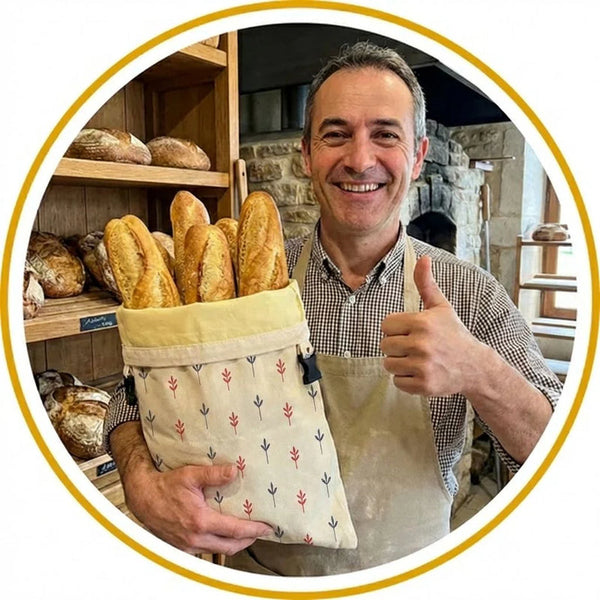 Boulanger avec sa baguette